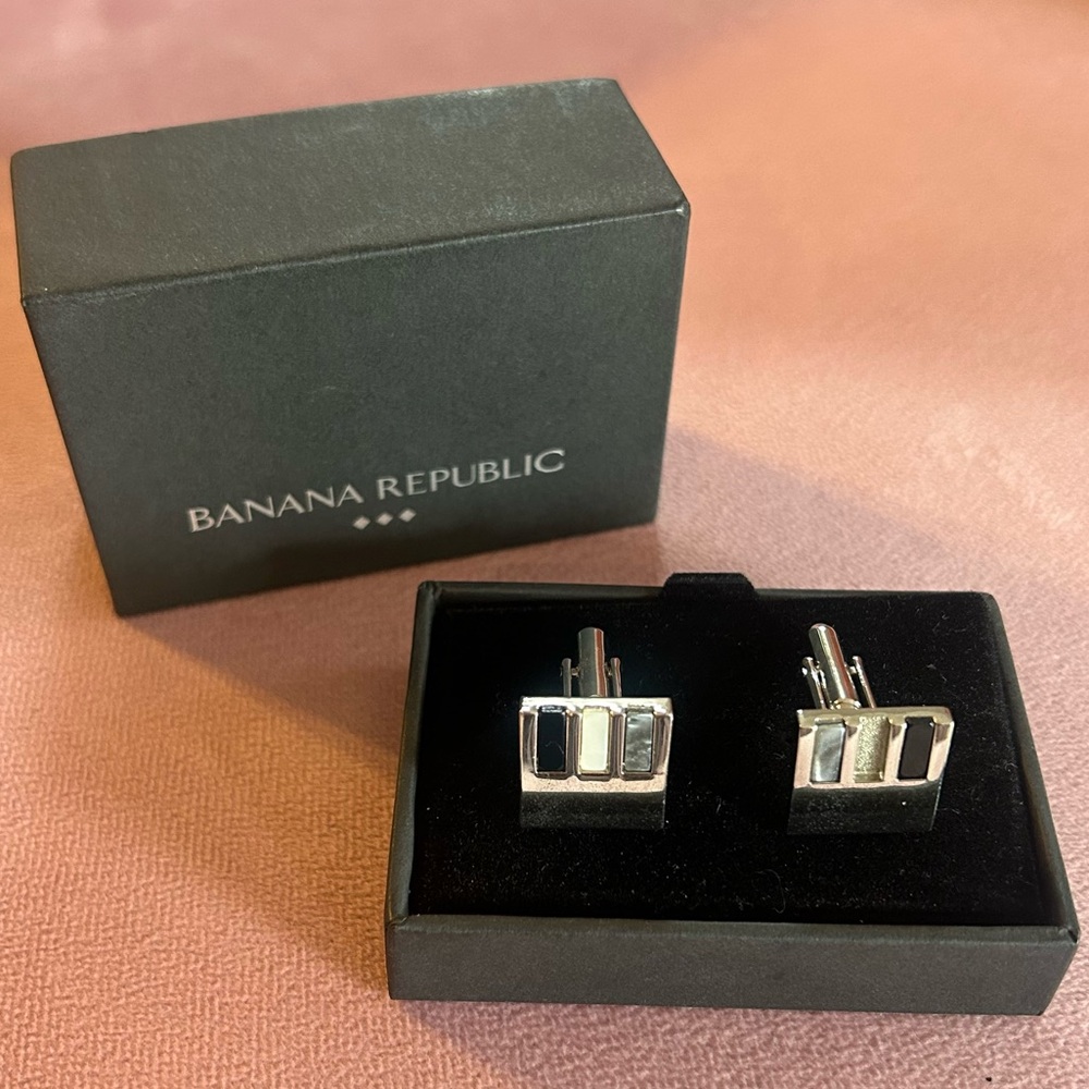 Banana Republic Cuff Links for Dress Shirt Suit Tux Gem Stones